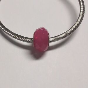 Pink Faceted Charm for Pandora Style‎ Bracelet